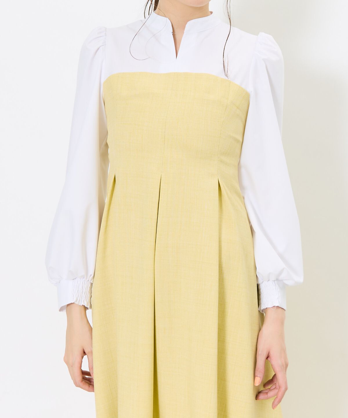 アンドクチュール「ヨーク切替リボンタイワンピース」|ワンピース|