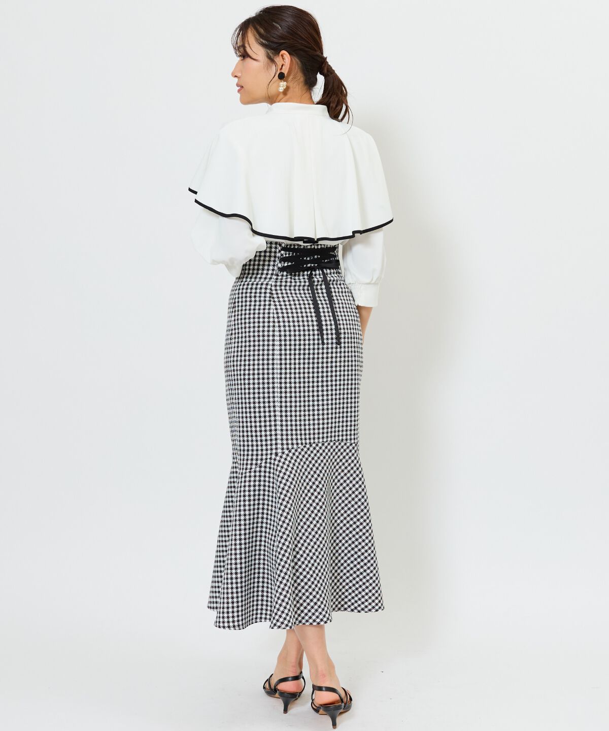 アンドクチュール「パイピングケープブラウス」|シャツ・ブラウス|