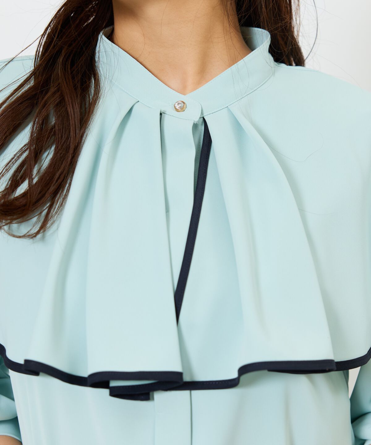 アンドクチュール「パイピングケープブラウス」|シャツ・ブラウス|