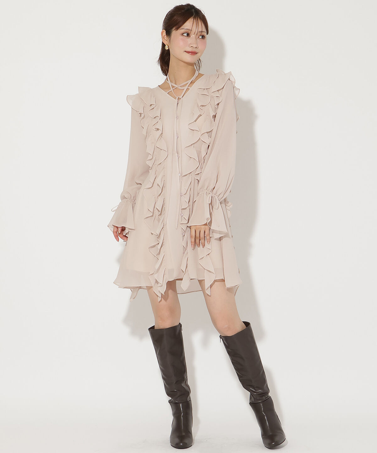 アンドクチュール「ラッフルフリルチョーカーミニワンピース」|ワンピース|