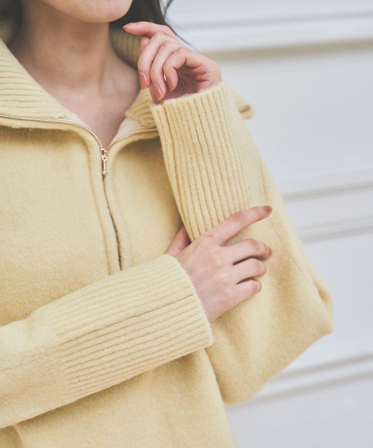 アンドクチュール「ZIPビッグカラープルオーバー」|ニット・セーター|