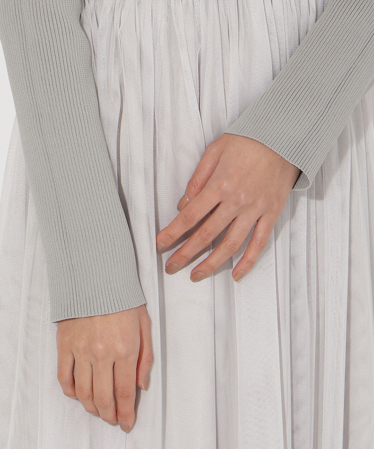 アンドクチュール「チュールギャザードッキングワンピース」|ワンピース|