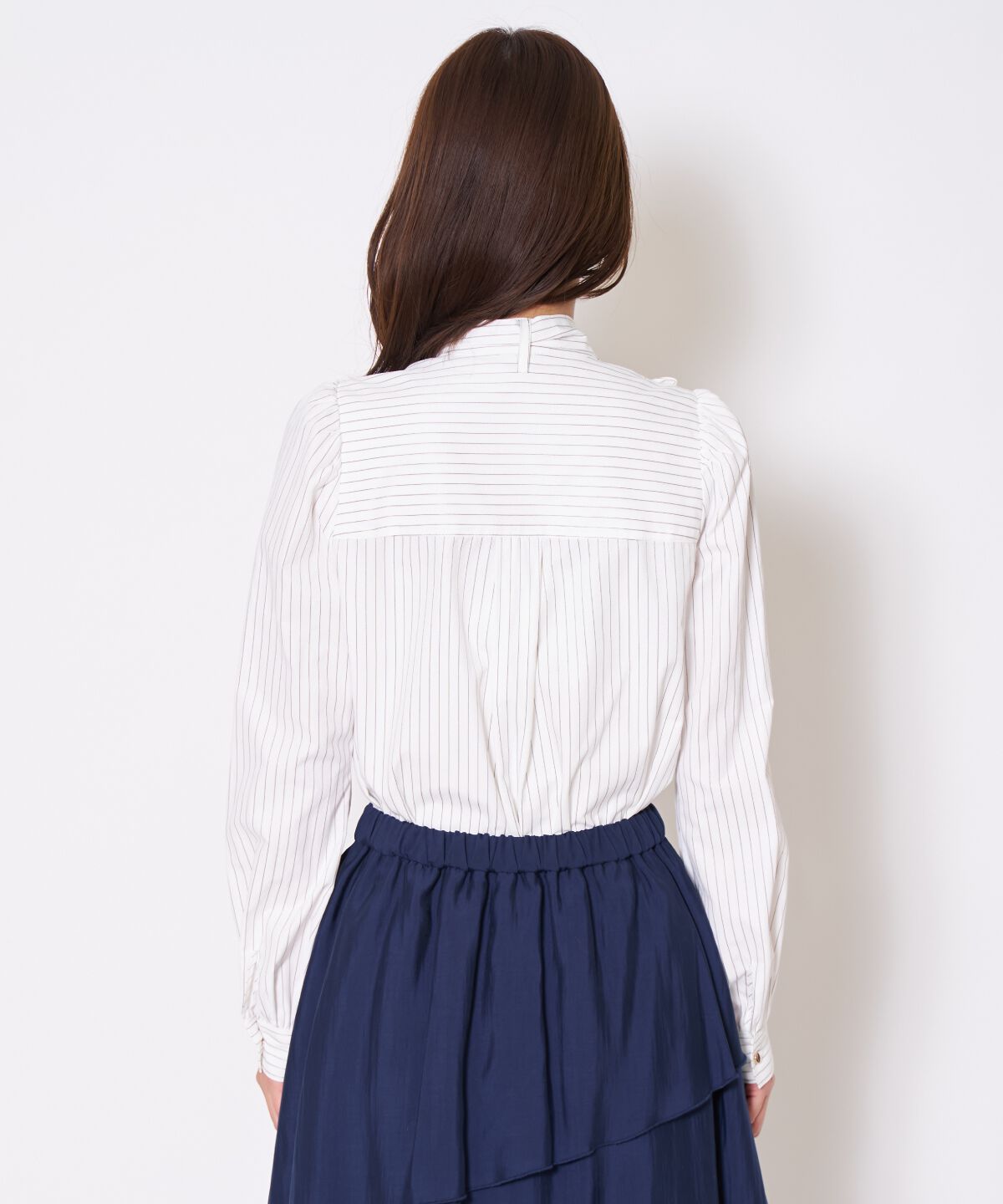 アンドクチュール「バタフライリボンストライプブラウス」|シャツ・ブラウス|