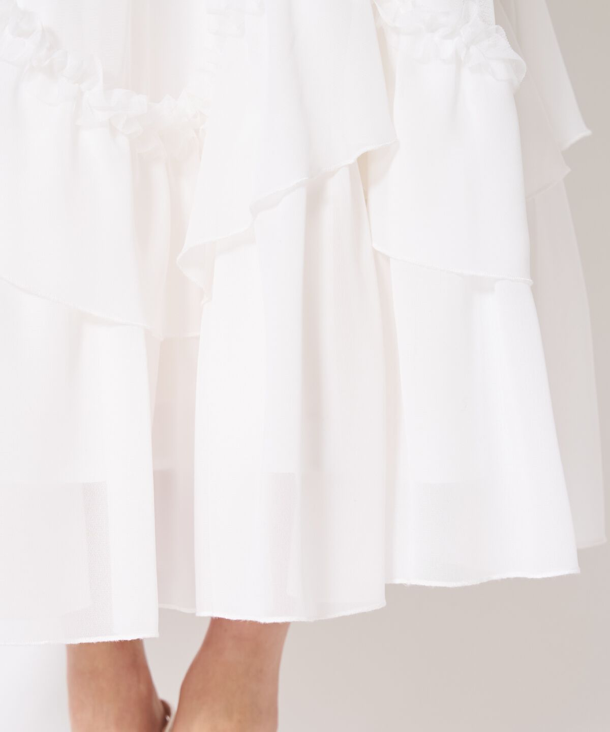 アンドクチュール「ティアードチュールスカート」|フレア|