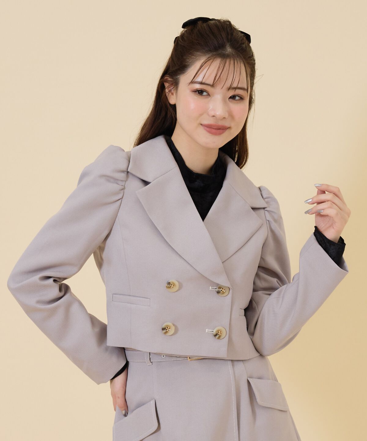 REDYAZEL「ウーリッシュショートダブルジャケット」|テーラードジャケット|