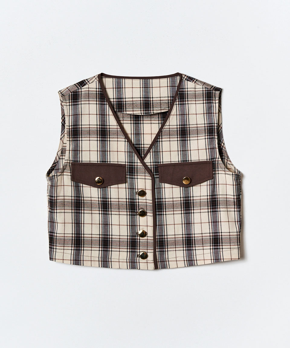 REDYAZEL「クラシカルチェックベスト&フレアスカートセットアップ」|ワンピース|