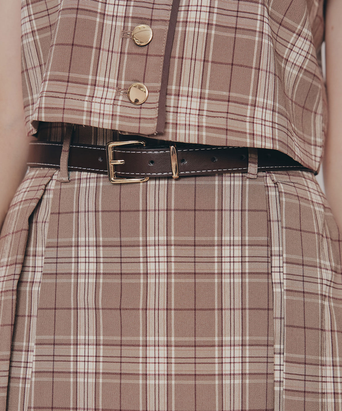 REDYAZEL「クラシカルチェックベスト&フレアスカートセットアップ」|ワンピース|