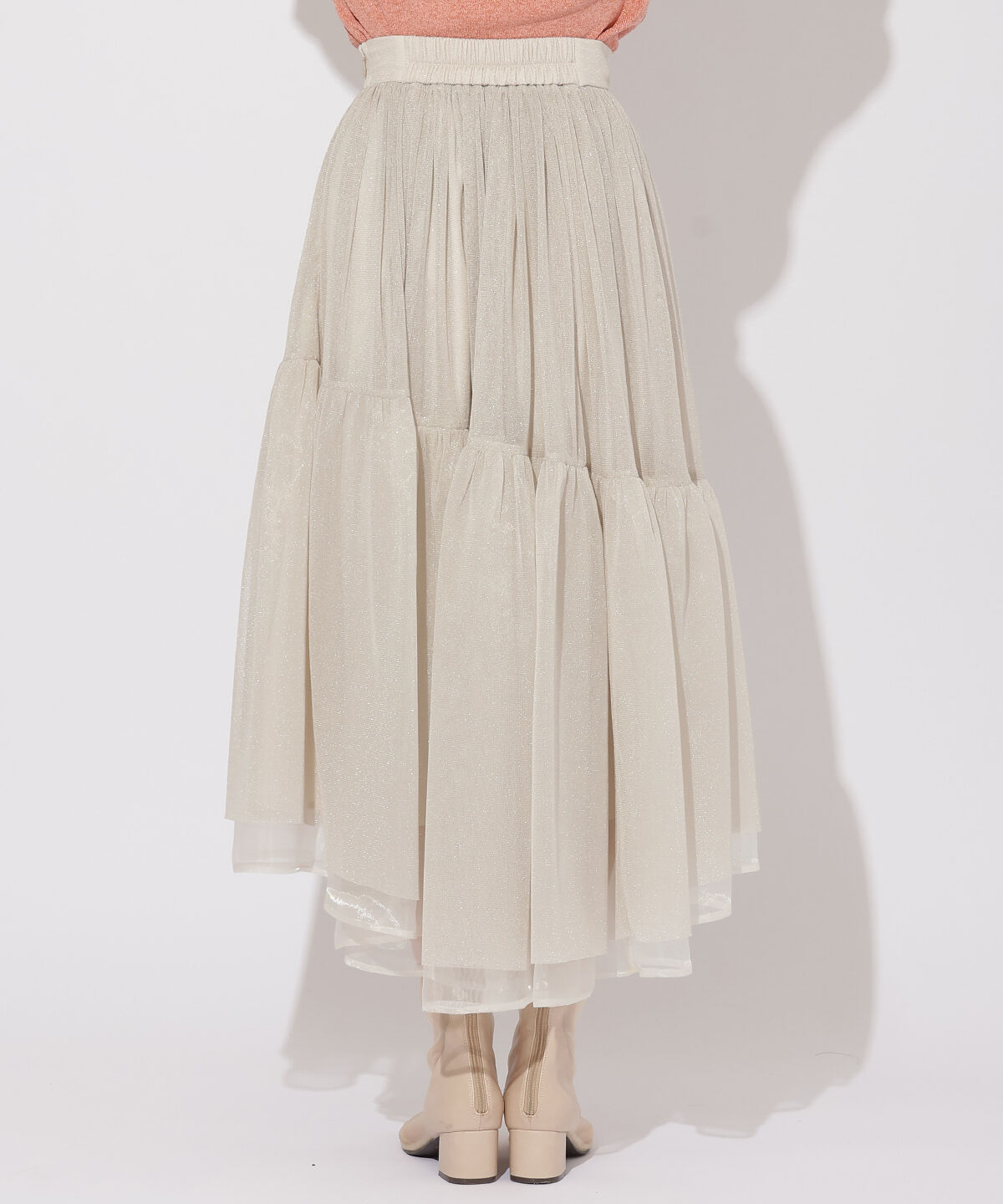 WILLSELECTION「ラメチュールボリュームスカート」|フレア|