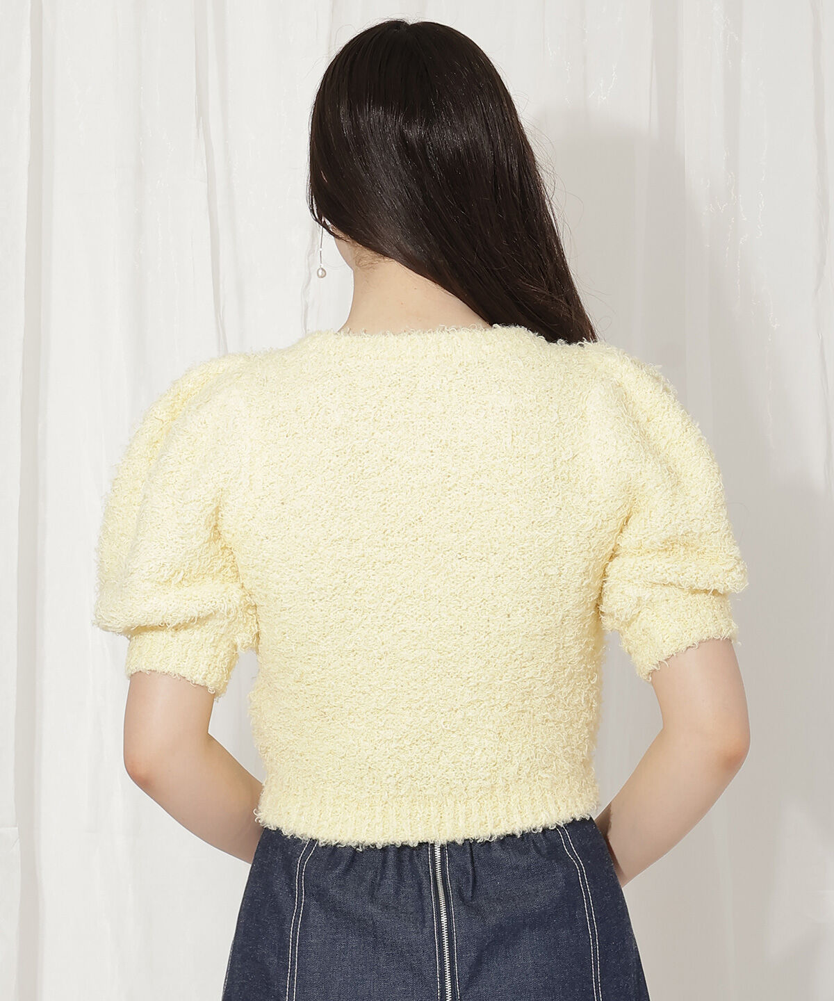 WILLSELECTION「リボンブローチ付きテディヤーンニット」|ニット・セーター|