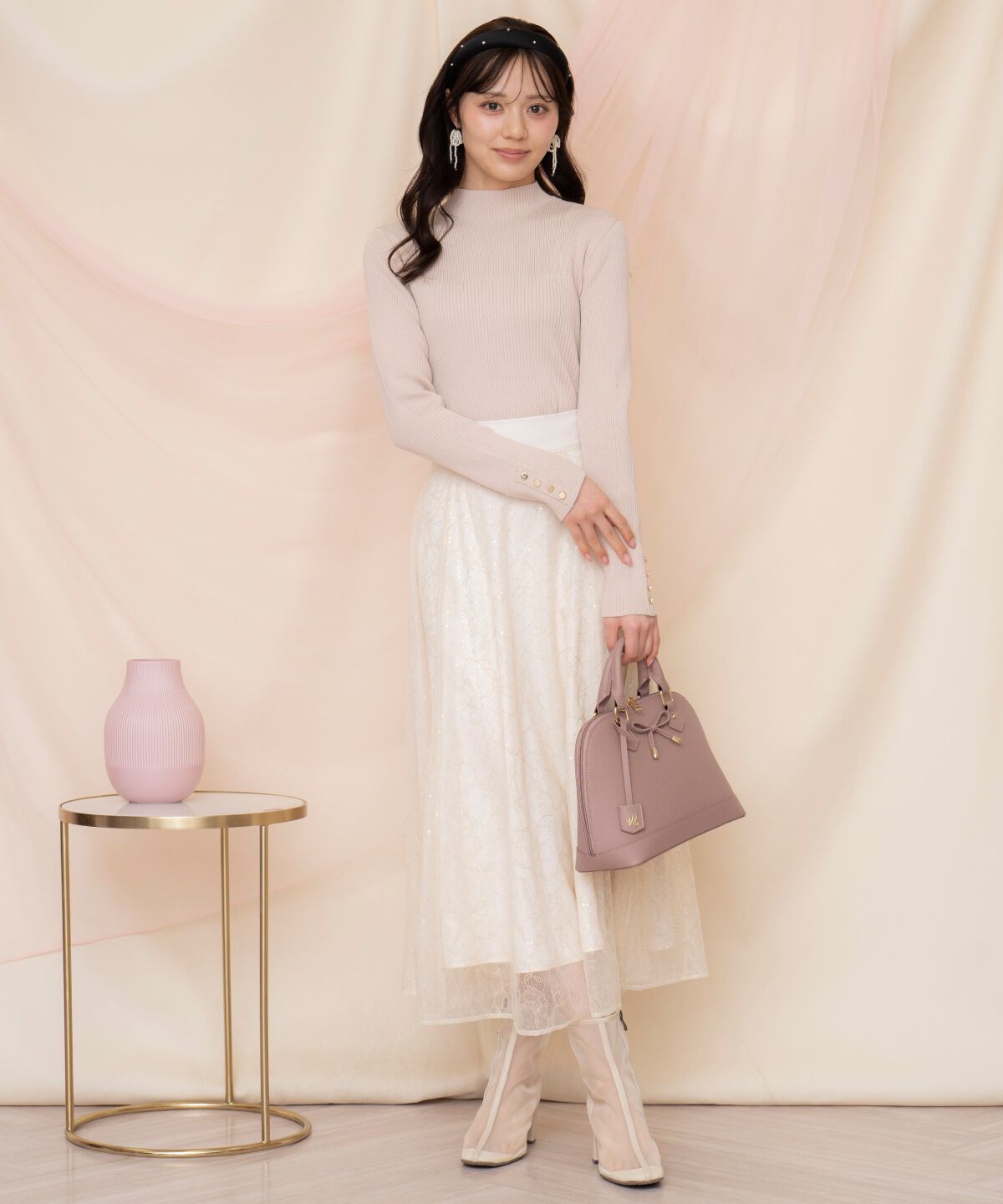 WILLSELECTION「スパンコール付きチュールスカート」|フレア|