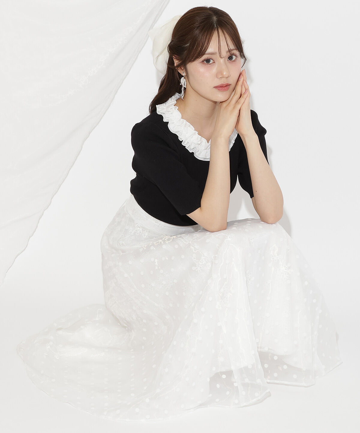 WILLSELECTION「フリル襟リブニット」|ニット・セーター|