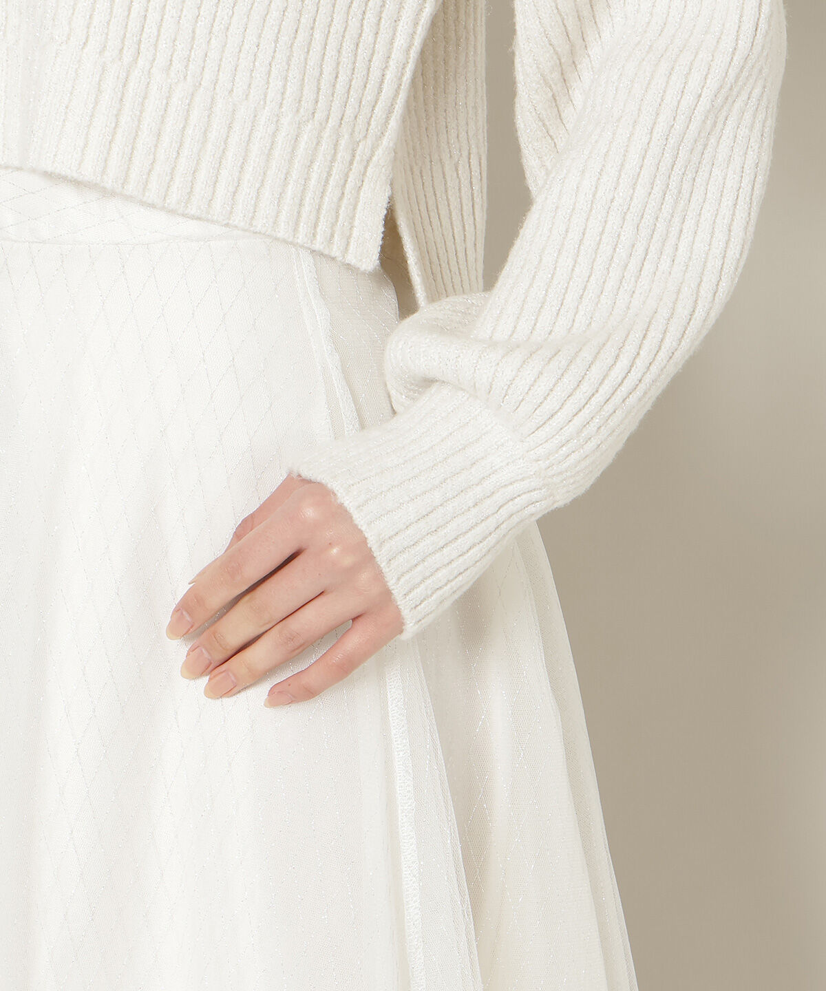 WILLSELECTION「ブローチ付きクロップドラメニット」|ニット・セーター|