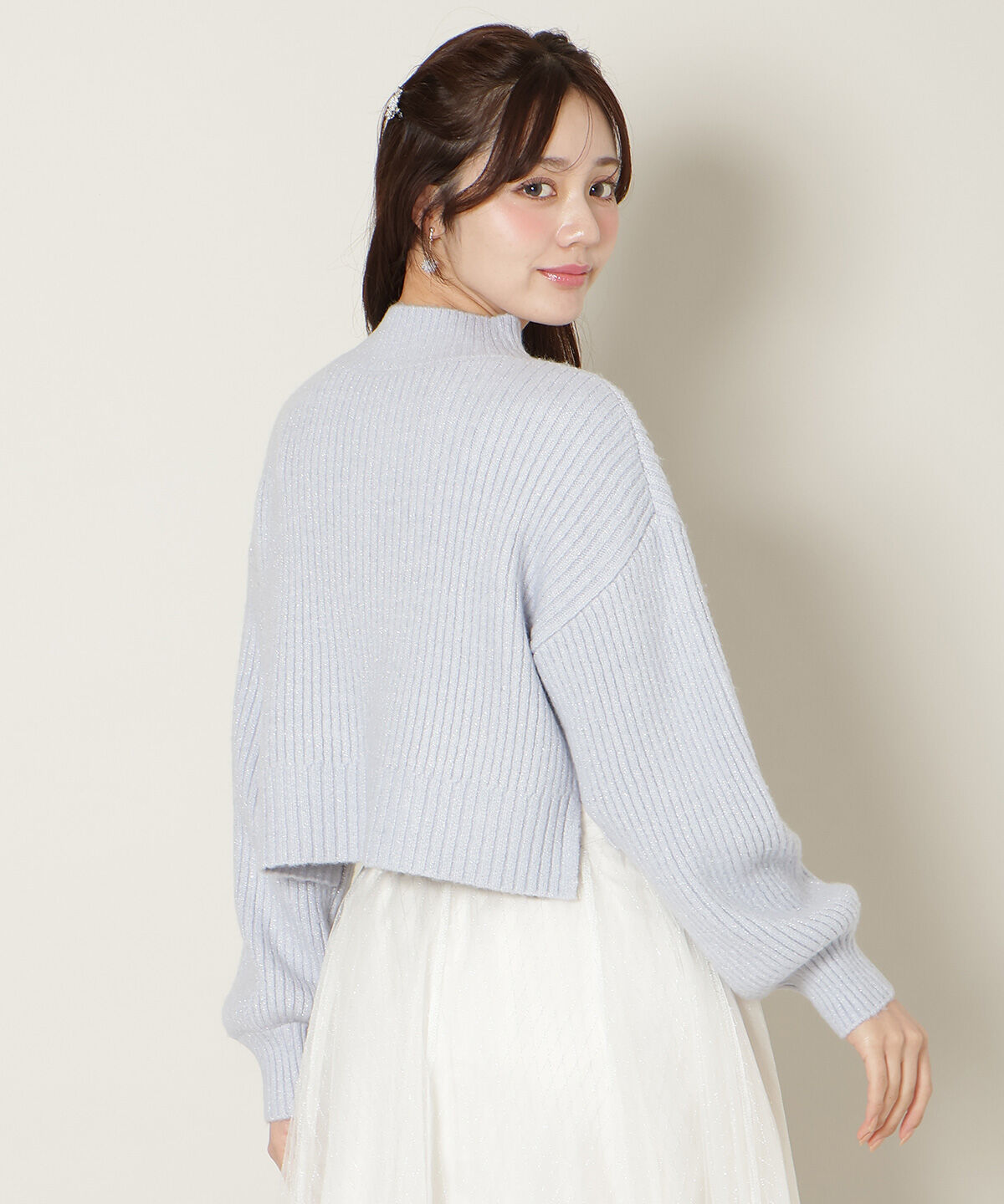 WILLSELECTION「ブローチ付きクロップドラメニット」|ニット・セーター|