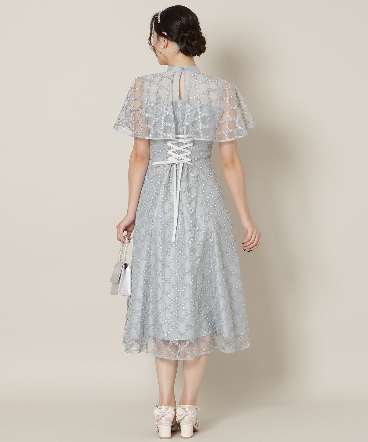 WILLSELECTION「パイピングケープフレアワンピース」|ドレス|