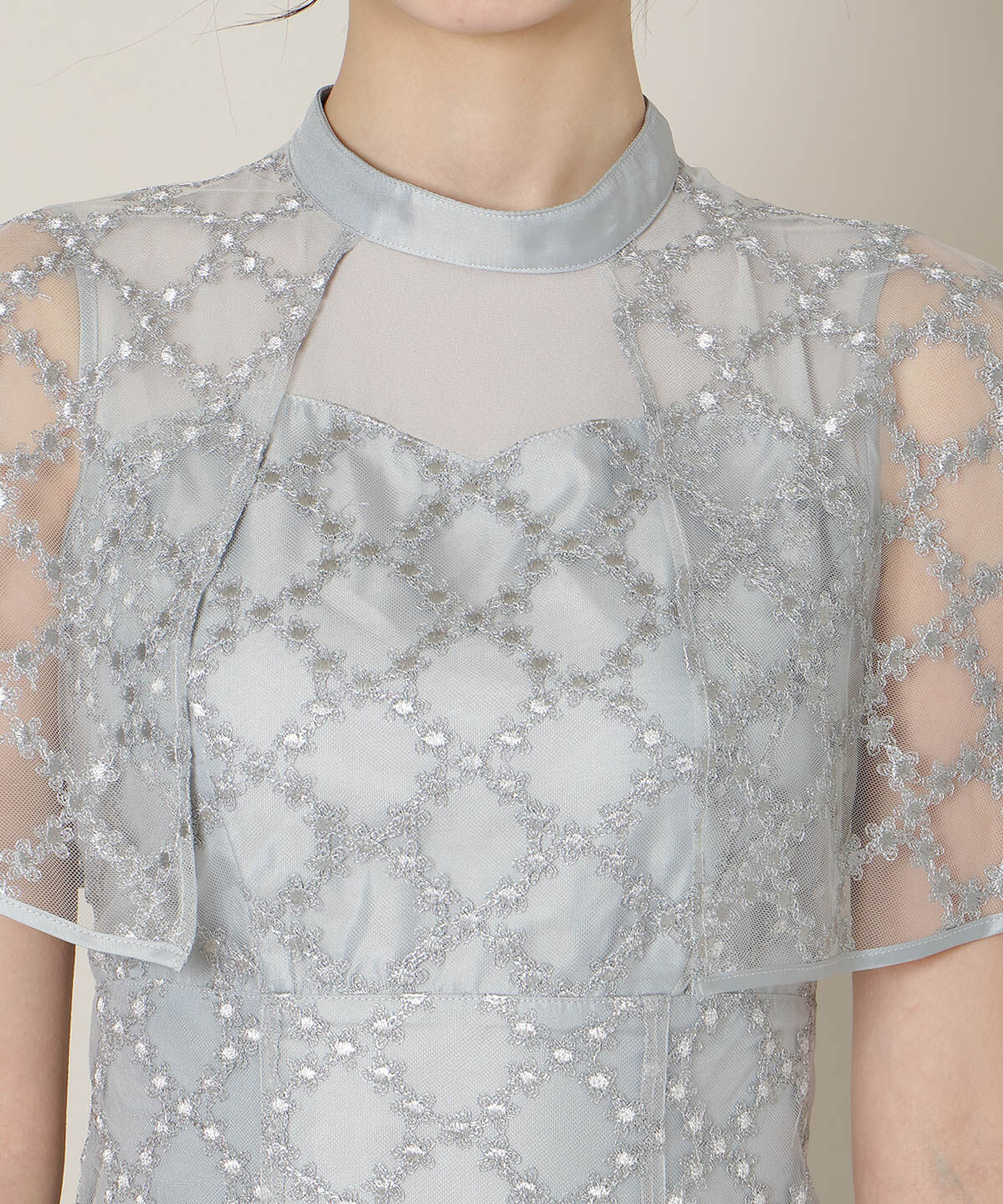 WILLSELECTION「パイピングケープフレアワンピース」|ドレス|