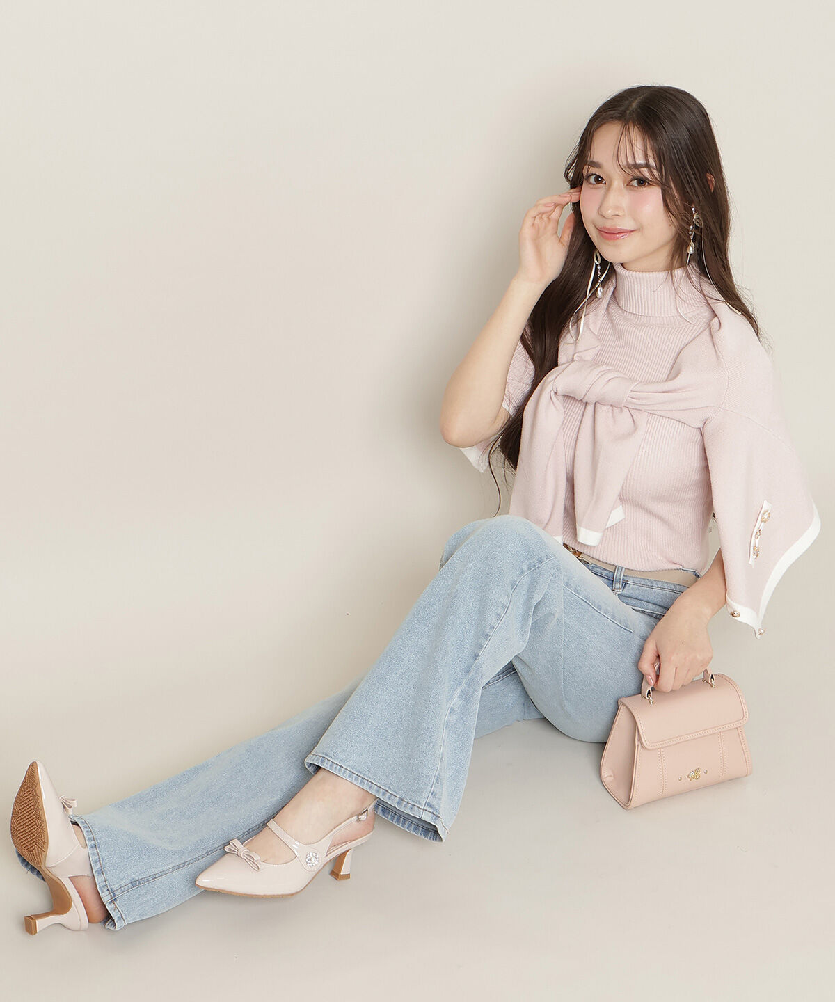 WILLSELECTION「ロゴ刺繍セミフレアデニムパンツ」|デニム|ブルー