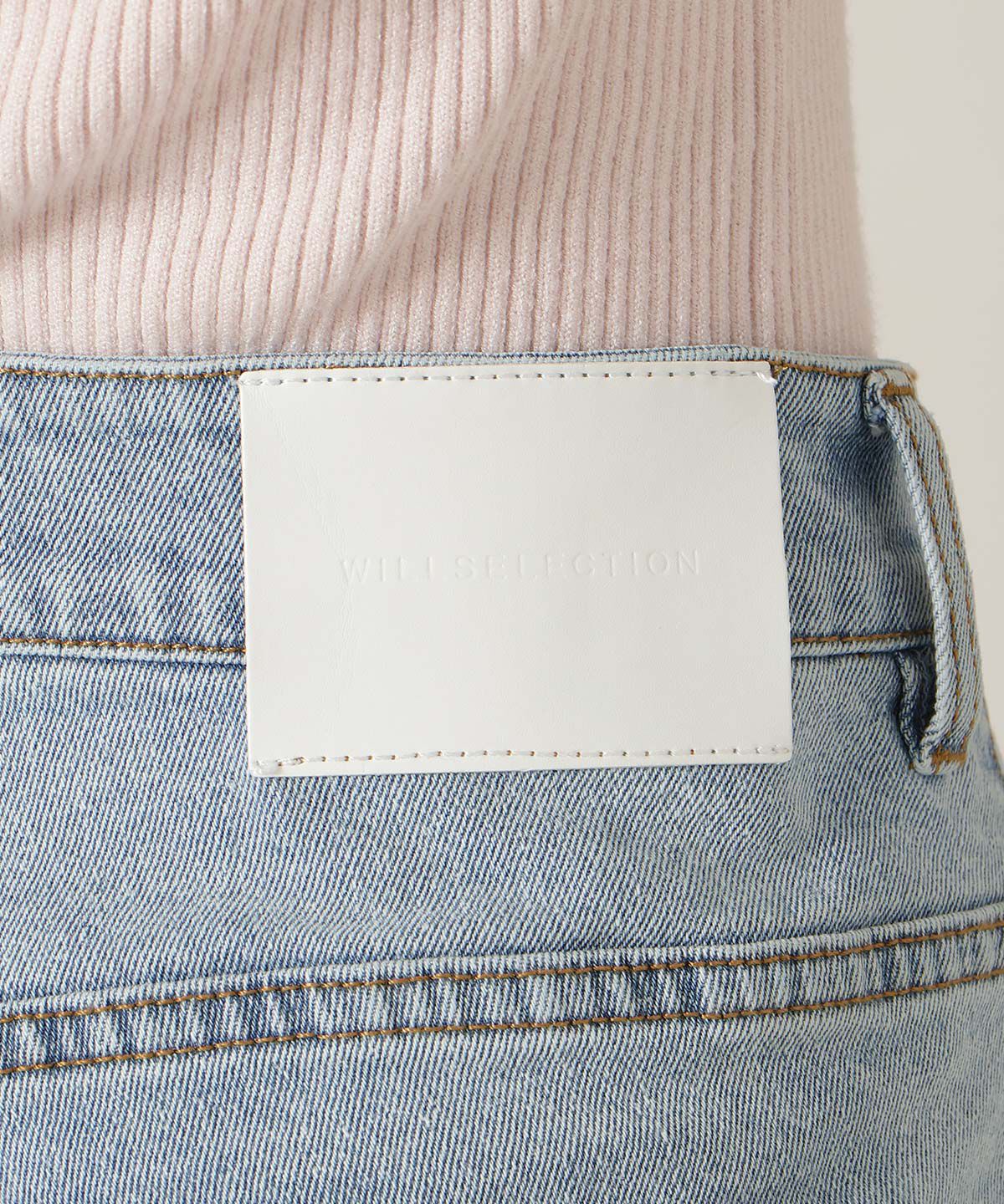 WILLSELECTION「ロゴ刺繍セミフレアデニムパンツ」|デニム|