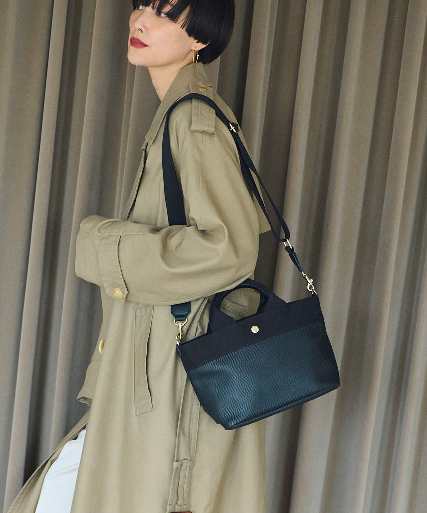 TOPKAPI BREATH「【Breath TOPKAPI】RIPPLE リプル ショルダー付き 2way トート バッグ S 撥水」|トートバッグ|