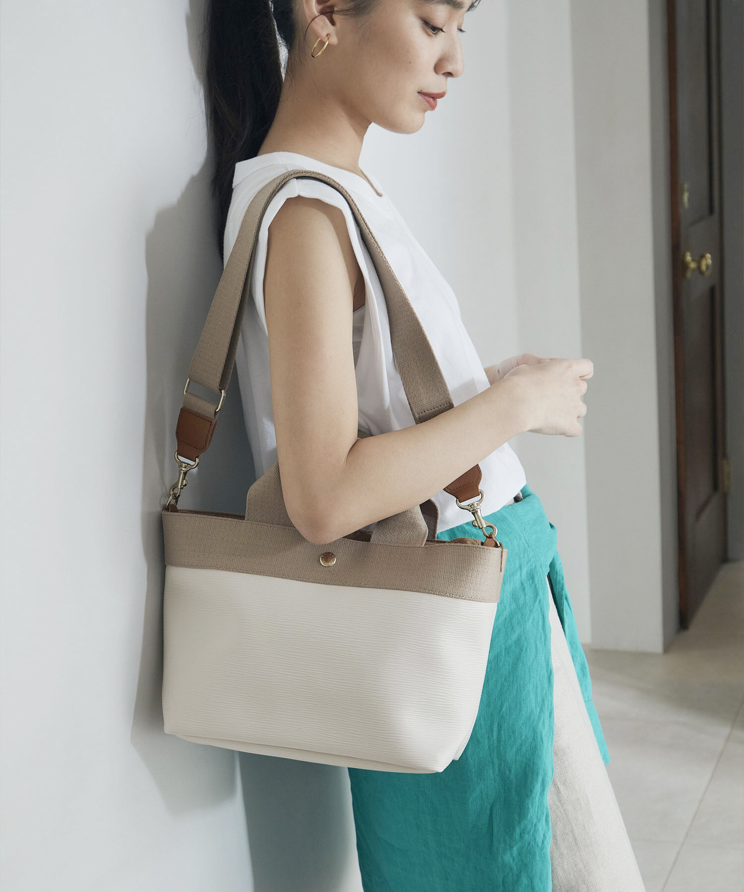 TOPKAPI BREATH「【Breath TOPKAPI】RIPPLE リプル ショルダー付き 2way トート バッグ S 撥水」|トートバッグ|