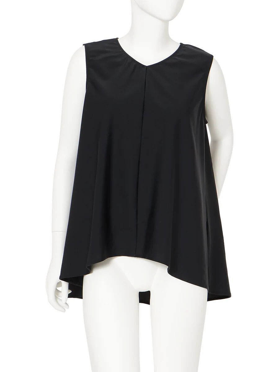 Riberce「【新作水着】UVカットフレアノースリーブ水着/トップス」|ビキニ|ブラック