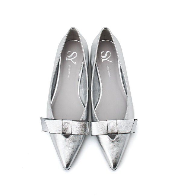 SY UNITED ARROWS「＜SY＞フラットリボン フラット15●&uarr;」|パンプス|SILVER
