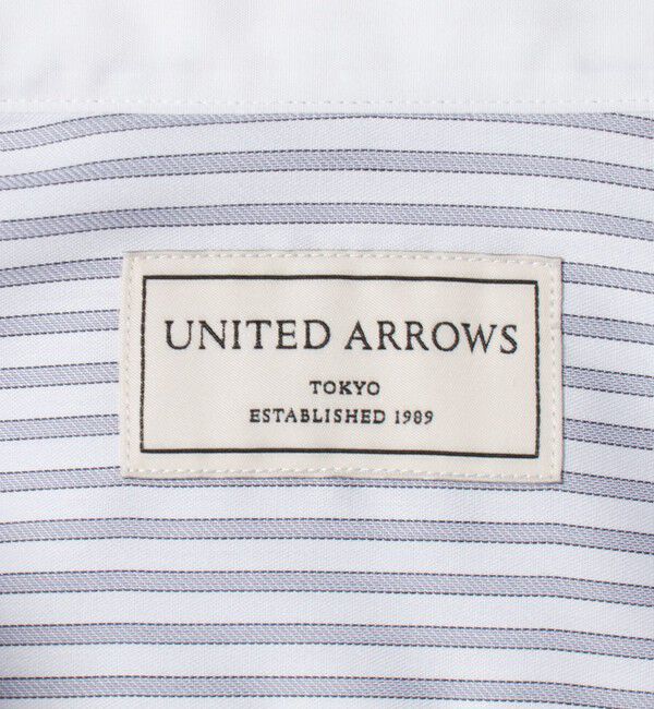 UNITED ARROWS「イージーケア AG キャンディーストライプ セミワイドカラー クレリックシャツ 抗菌防臭」|シャツ・ブラウス|
