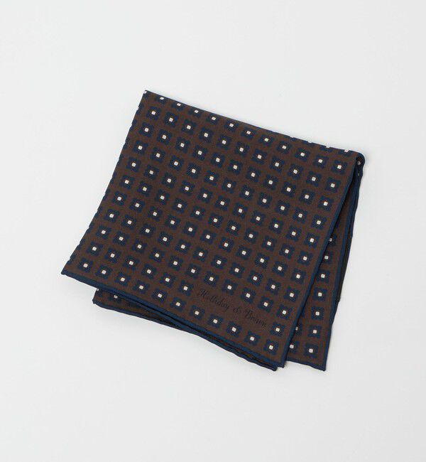 UNITED ARROWS「＜HOLLIDAY＆BROWN＞ コモン プリント ポケットチーフ」|ハンカチ|NAVY