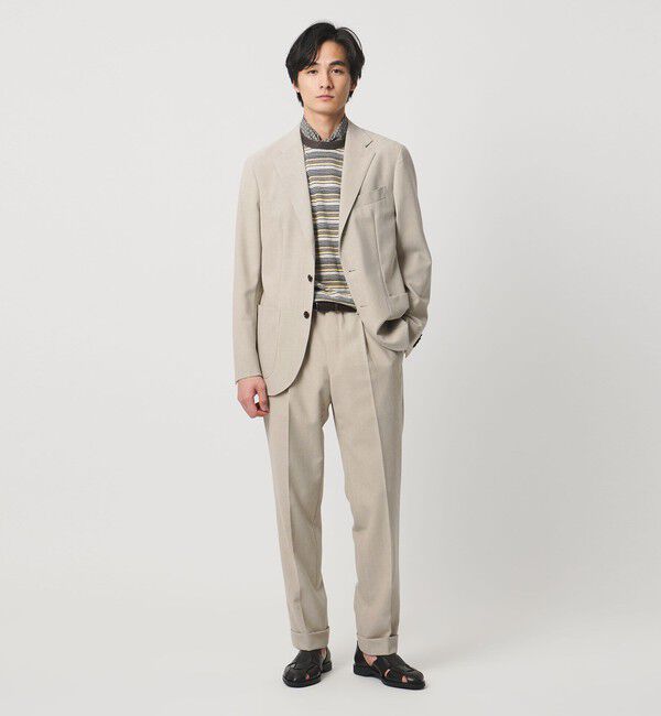 UNITED ARROWS「ポプリン 1プリーツ スラックス R-MODEL」|スラックス|