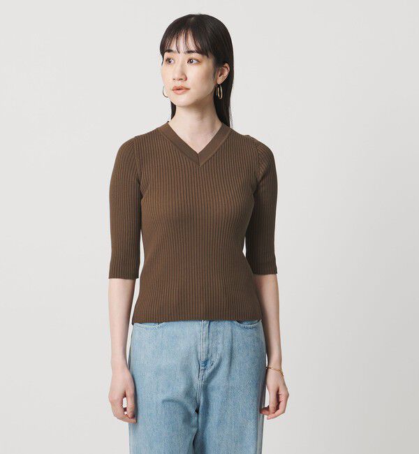 UNITED ARROWS「リブ Vネック ニット ‐ウォッシャブル‐」|ニット・セーター|
