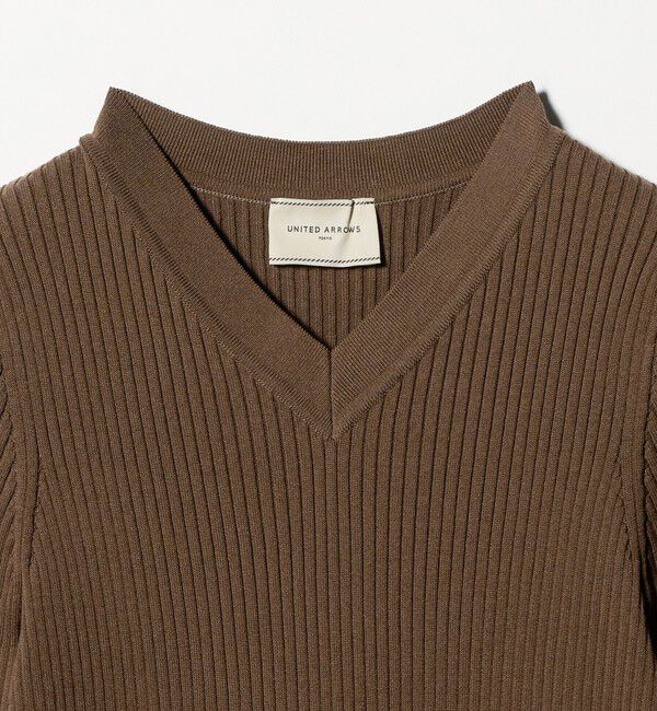 UNITED ARROWS「リブ Vネック ニット ‐ウォッシャブル‐」|ニット・セーター|