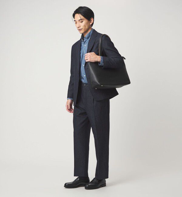 UNITED ARROWS green label relaxing「シボ レザーライク ジップ トート バッグ」|トートバッグ|