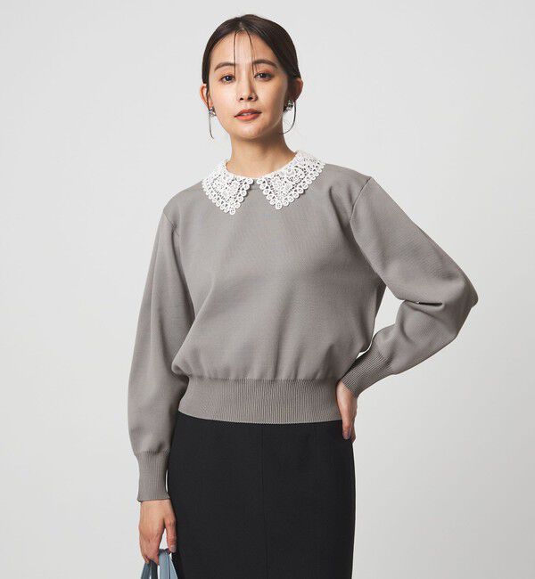 UNITED ARROWS green label relaxing「【WEB限定】エリレース 2WAY ニット プルオーバー ウォッシャブル」|ニット・セーター|