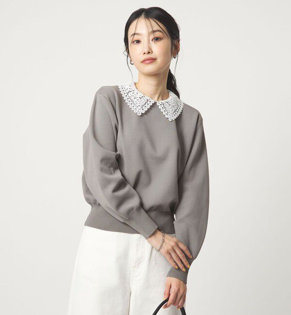 UNITED ARROWS green label relaxing「【WEB限定】エリレース 2WAY ニット プルオーバー ウォッシャブル」|ニット・セーター|