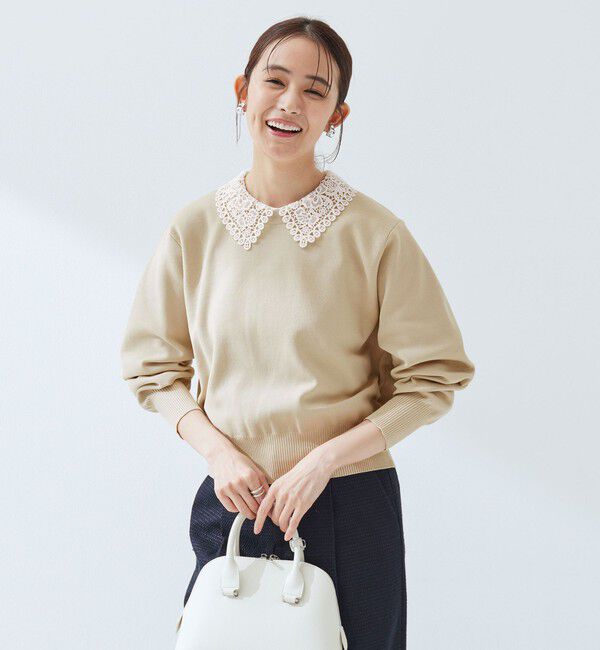 UNITED ARROWS green label relaxing「【WEB限定】エリレース 2WAY ニット プルオーバー ウォッシャブル」|ニット・セーター|