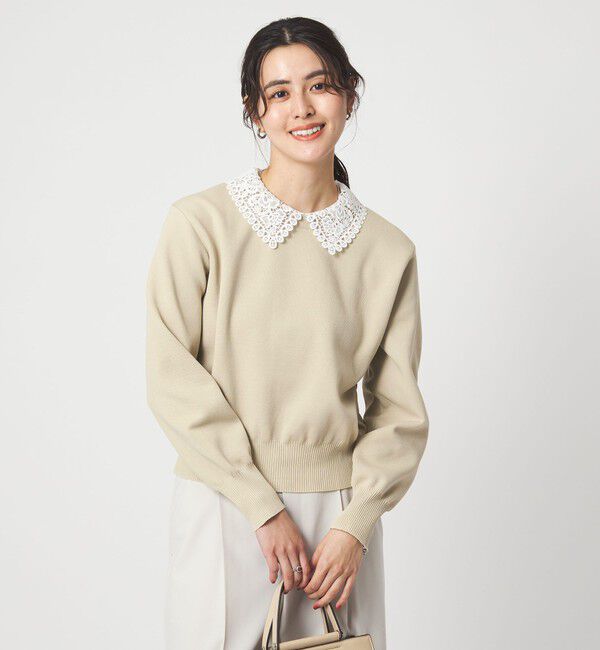 UNITED ARROWS green label relaxing「【WEB限定】エリレース 2WAY ニット プルオーバー ウォッシャブル」|ニット・セーター|