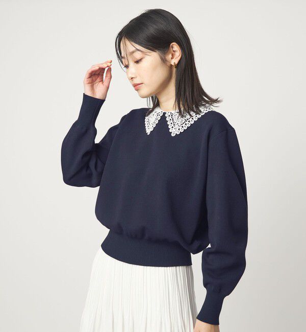 UNITED ARROWS green label relaxing「【WEB限定】エリレース 2WAY ニット プルオーバー ウォッシャブル」|ニット・セーター|