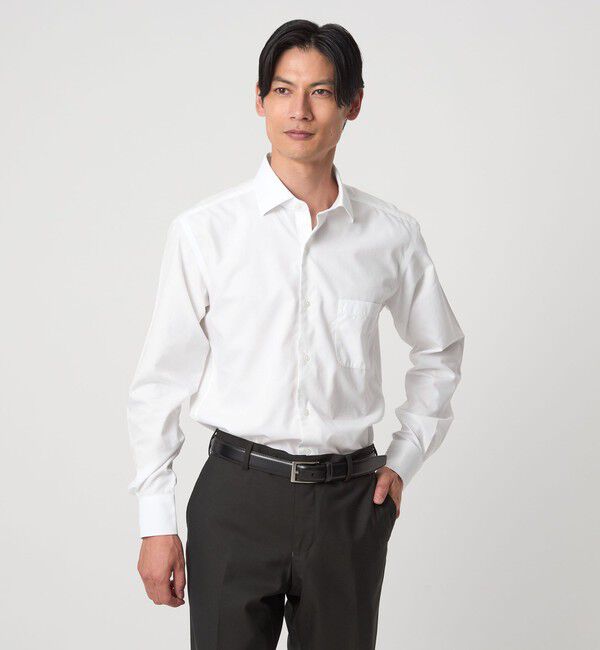 UNITED ARROWS green label relaxing「コットン ブロード ワイドカラー ドレスシャツ -形態安定-」|シャツ・ブラウス|WHITE