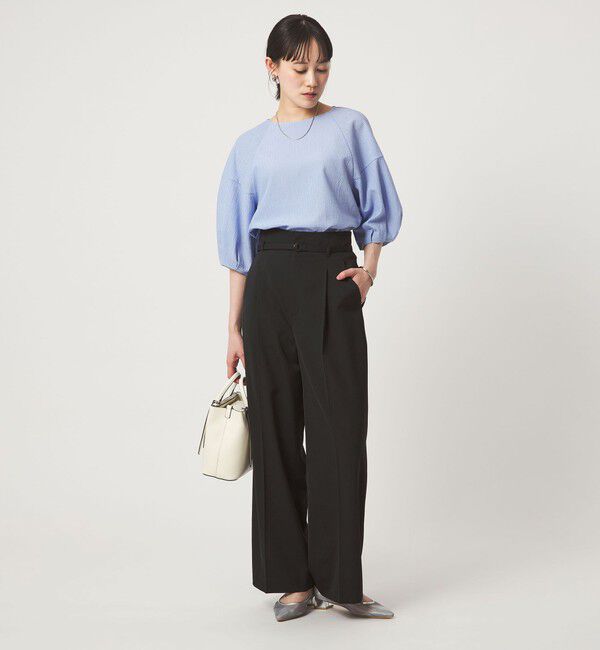 UNITED ARROWS green label relaxing「［size SHORT/TALLあり］サラフール ワイド パンツ ストレッチ 接触冷感 UVカット」|スラックス|