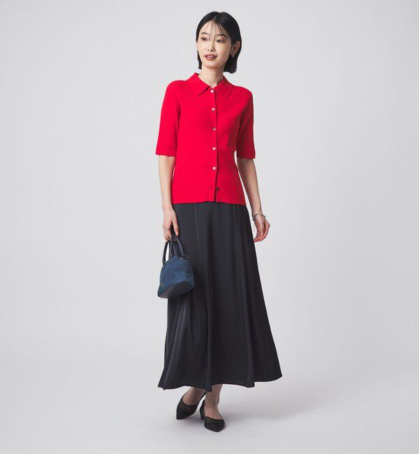 UNITED ARROWS green label relaxing「サテン セミナロー スカート」|フレア|