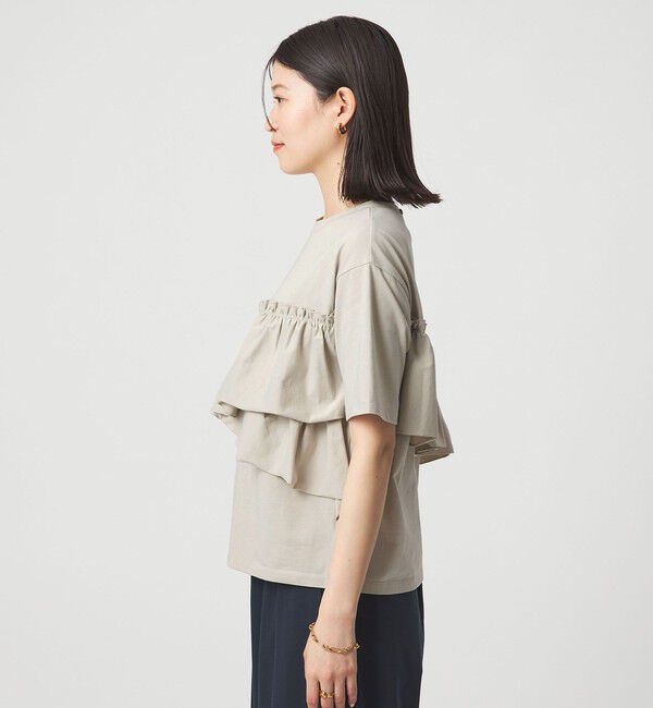 UNITED ARROWS green label relaxing「【WEB限定】＜at ease＞フリル カットソー 接触冷感 UVカット 遮熱」|Tシャツ・カットソー|