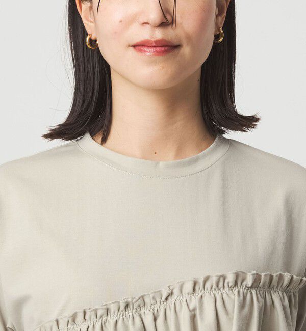 UNITED ARROWS green label relaxing「【WEB限定】＜at ease＞フリル カットソー 接触冷感 UVカット 遮熱」|Tシャツ・カットソー|