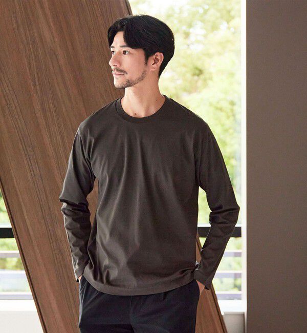 BEAUTY&YOUTH UNITED ARROWS「【WEB限定 WARDROBE SMART】NORITAKE クルーネック スマートフィット カットソー」|Tシャツ・カットソー|DK.GRAY