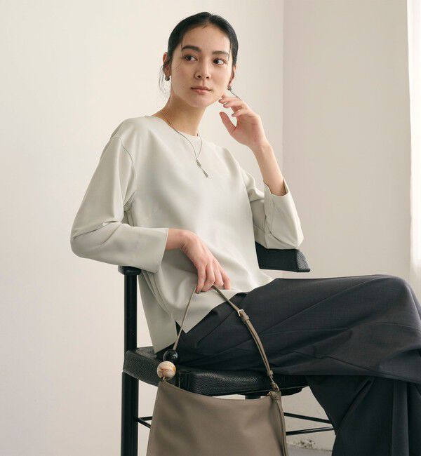 BEAUTY&YOUTH UNITED ARROWS「【WEB限定 Wardrobe DAILY MINIMAL】クルーネックブラウス ウォッシャブル」|シャツ・ブラウス|LIME