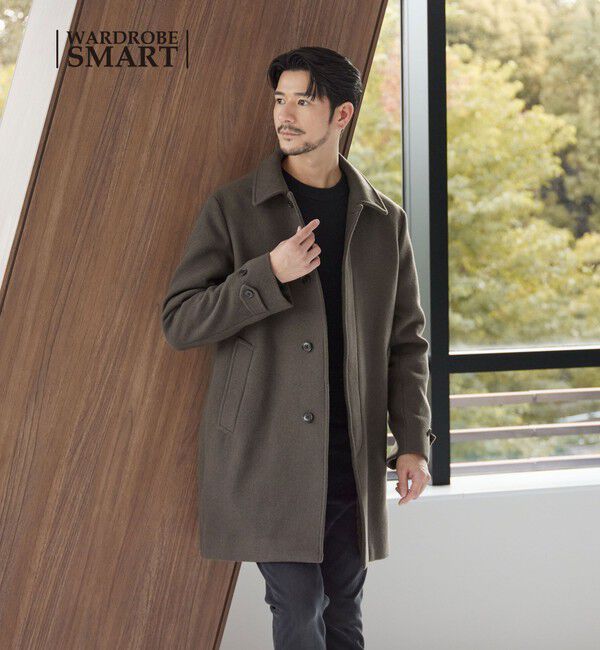 BEAUTY&YOUTH UNITED ARROWS「【WEB限定 WARDROBE SMART】PE メルトン バルカラーコート」|ステンカラーコート|