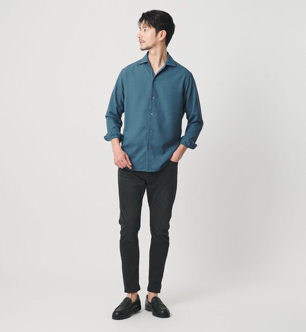 BEAUTY&YOUTH UNITED ARROWS「【WEB限定 WARDROBE SMART】リネンライク ワイドカラー スキッパー シャツ」|シャツ・ブラウス|