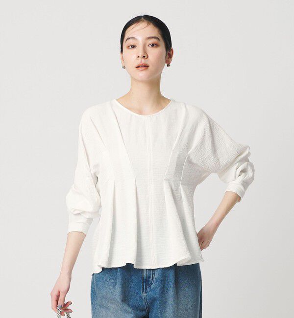 BEAUTY&YOUTH UNITED ARROWS「【WEB限定】ウエストタック ペプラムプルオーバー ウォッシャブル」|Tシャツ・カットソー|OFF WHITE