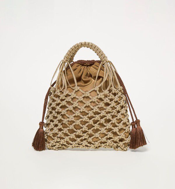 BEAUTY&YOUTH UNITED ARROWS「メタルコード ネット フリンジ ドロストバッグ」|かごバッグ|