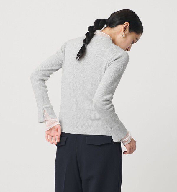 BEAUTY&YOUTH UNITED ARROWS「【WEB限定 Wardrobe DAILY MINIMAL】レースコンビ リブニットプルオーバー ウォッシャブル」|ニット・セーター|