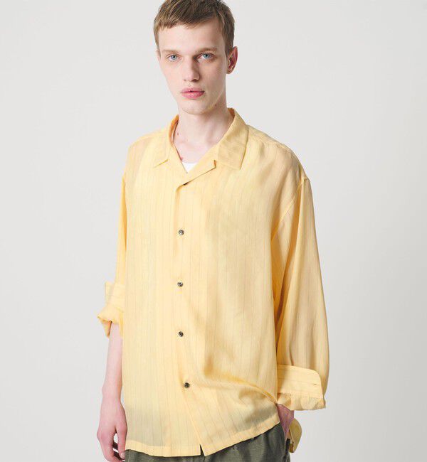 MONKEY TIME「フィブリル キュプラ ストライプ シャツ」|シャツ・ブラウス|