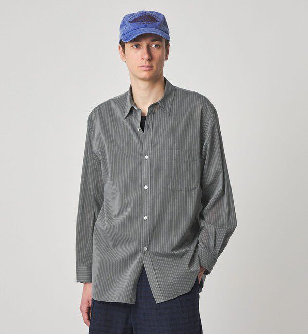 STEVEN ALAN「＜Steven Alan＞ 100 ガスボイル ストライプ レギュラーカラー シャツ LOOSE」|シャツ・ブラウス|